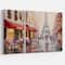 Designart - Lovers in Paris Eiffel Tower - Cityscapes Painting Print on Wrapped Canvas set
